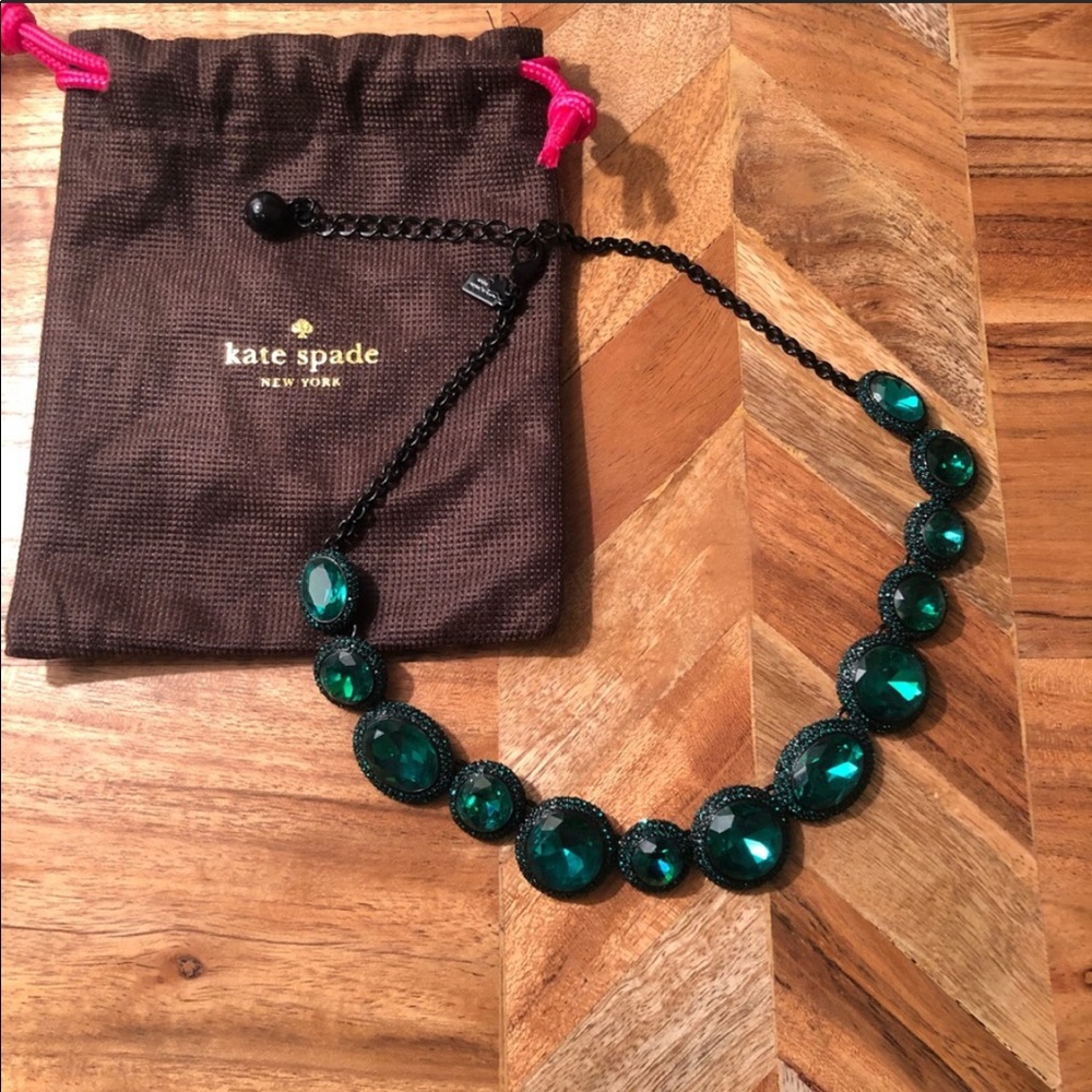Kate Spade green jeweled necklace